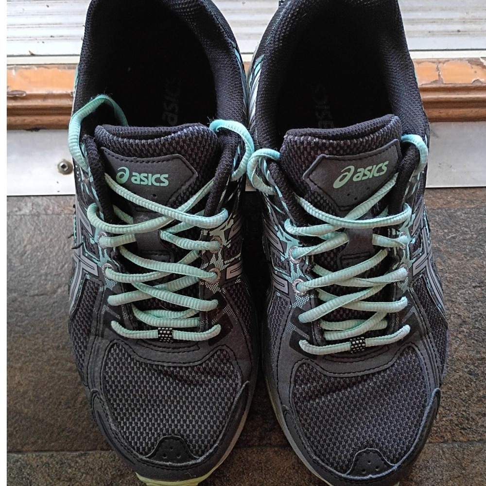 ASICS Gel-Venture 6 Women 9.5 Wide D Gray Mint Excellent Trail Running Shoes